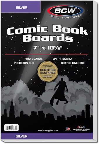 BCW Silver Age Comic Bags and Backing Boards - 1000 ct | Acid-Free Comic Book Storage | Clear Bags | Comic Book Sleeves and Boards for Silver Age Comics in Saudi Arabia