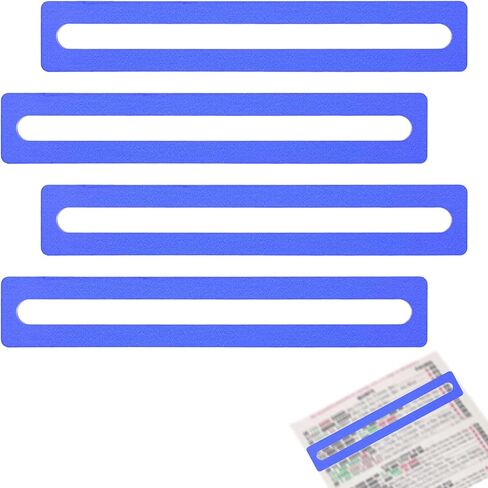 Mahjong Card Line Finder for Beginner Rules Reader, Bright Acrylic Guided Reading Strips for Adults Mahjong Dyslexia, Reader Tracker Ruler Compatible with Reading Tools (4 Pcs Blue) in Kuwait