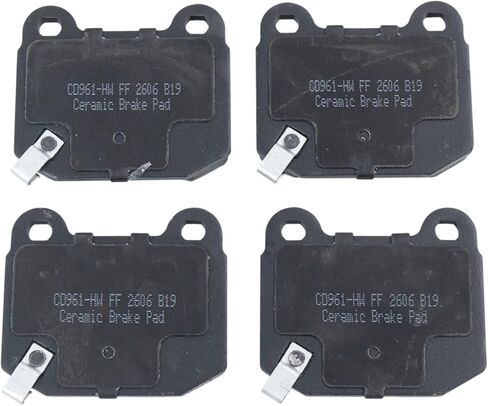 Front and Rear Brake Pad Set Ceramic Hardware Compatible with 2003 Mitsubishi Lancer in Saudi Arabia