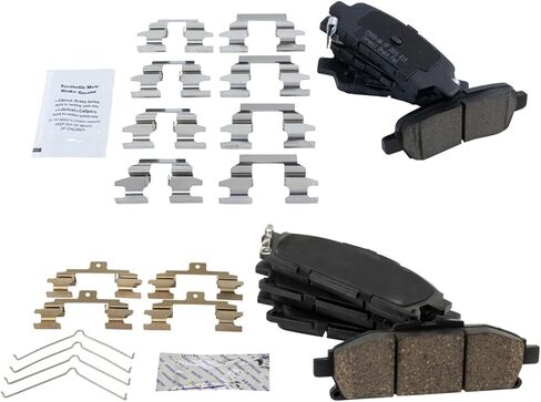 Front and Rear Brake Pad Set Ceramic Hardware Compatible with 2011-2017 Nissan Quest in Saudi Arabia