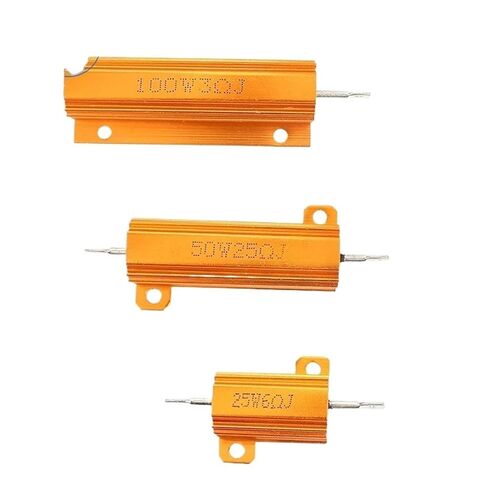 1PCS Aluminum Power Metal Shell Case Wirewound Resistor 10W 25W 50W 100W RX24 0.1~1Kohm 8 10 50 1K Ohm Resistance Load Resistors(50W-6R) in Saudi Arabia