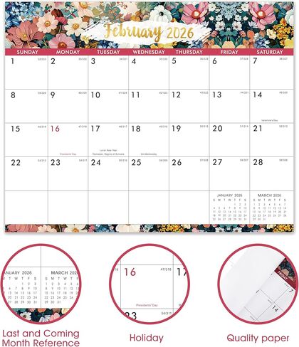 2026 Calendar - Magnetic Calendar for Refrigerator, Jan.2026 - Dec.2026, 8" × 10", 2026 Magnetic Refrigerator Calendars, Tear-off Pad, Fridge calendar with Julian Dates - Dopamine Color in Saudi Arabia