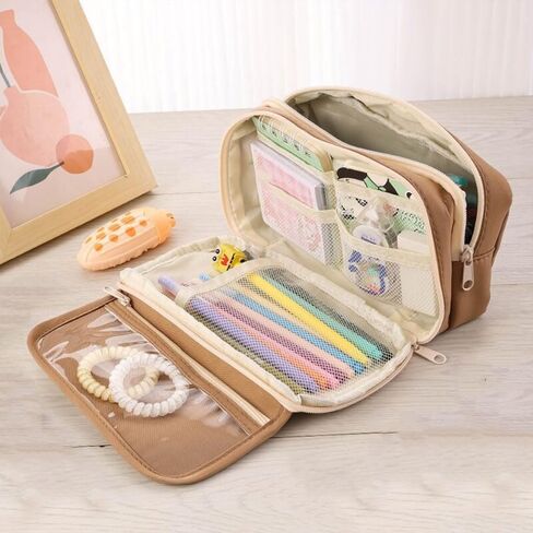 Large Capacity Pencil Box, Multiple Compartments, Large Pencil Box, Marker Storage, Stationery Storage in Saudi Arabia