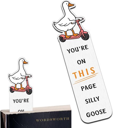 Silly Goose Bookmarks Funny Bookmarks for Women Girls Kids - Book Marks for Reading Kids Women Men, Cute Bookmark Book Gifts for Books Lovers, Bookish Gifts Stocking Stuffers for Teen Girls Boys in Saudi Arabia