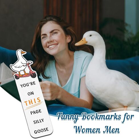 Silly Goose Bookmarks Funny Bookmarks for Women Girls Kids - Book Marks for Reading Kids Women Men, Cute Bookmark Book Gifts for Books Lovers, Bookish Gifts Stocking Stuffers for Teen Girls Boys in Saudi Arabia