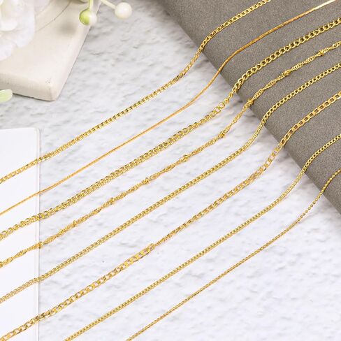 8 Strips Nail Art Chains, Gold Nails Jewelry Chain, 3D Manicure Art Chain, Metal Nail Charm Decoration for DIY Manicure Making in Saudi Arabia