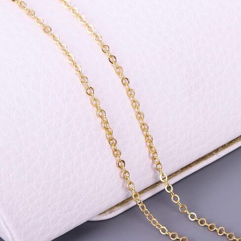 9.84ft Stainless Steel Gold Plated Chain for Jewelry Making Supplies - Gold Plated Non Tarnish - 9.84ft Roll with Lobster Clasps, Jump Rings - Gold in Saudi Arabia