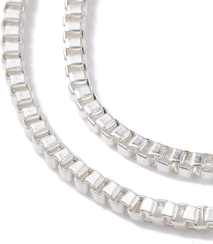 5Pcs Iron Box Chain Necklaces, Silver, for Man Women DIY Necklace and Jewelry Craft Making, 18.19x0.08 inch(46.2x0.2cm) in Saudi Arabia