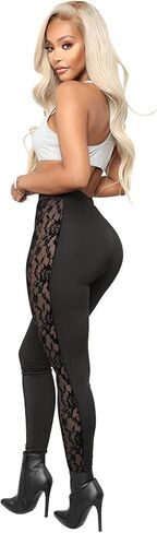 Atyfuniby Womens Leggings High Waisted - Sexy Skinny Mesh See Through Pants Party Clubwear in Kuwait
