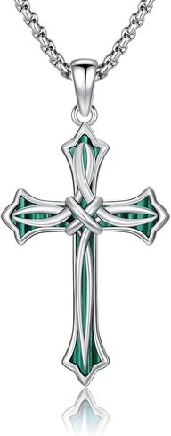 Swordgod 925 Sterling Silver Cross Necklace for Men Women Celtic/Crucifix Cross Pendant with Stainless Steel Chain Jewelry Gift for Thanksgiving Christmas in Kuwait