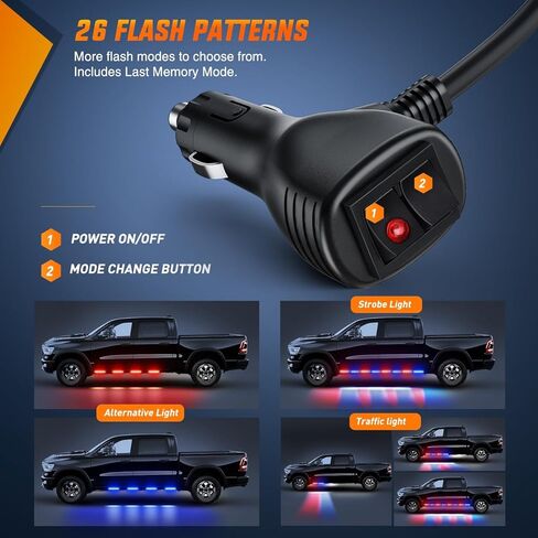 Nilight 60" Truck Tailgate Light Bar Double Row LED Flexible Strip Running Turn Signal Brake Reverse Tail Light,Red/White,No-Drilling,2 Years Warranty in Kuwait