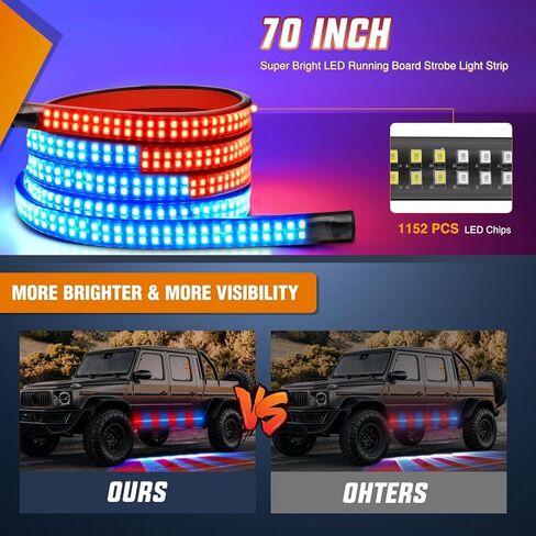 Nilight 60" Truck Tailgate Light Bar Double Row LED Flexible Strip Running Turn Signal Brake Reverse Tail Light,Red/White,No-Drilling,2 Years Warranty in Kuwait