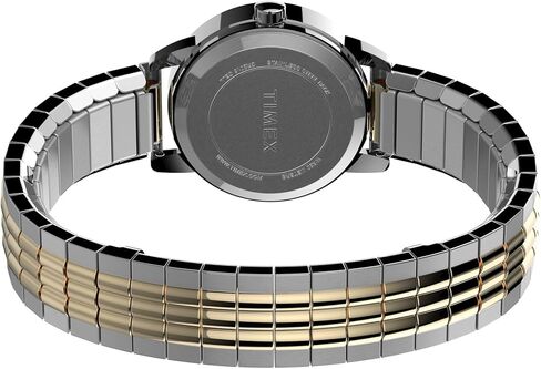Timex Women's Easy Reader 25mm Perfect Fit Watch – Silver-Tone Case Black Dial with Silver-Tone Expansion Band in Saudi Arabia
