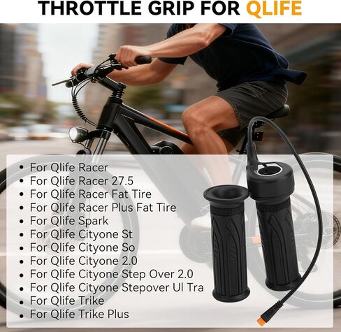 JERBOR Throttle Grip for Qlife Racer/Racer 27.5/Racer Fat Tire/Racer Plus Fat Tire/Spark/Cityone ST/SO/2.0/Step Over 2.0/Stepover Ul Tra/Trike/Trike Plus, Throttle Handle Controller for Qlife E-Bike in Saudi Arabia