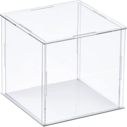 Clear Display Case, Acrylic Box Assemble Transparent Dustproof Box Showcase 3.9x3.9x3.9inch for Collectibles, Crafts in Saudi Arabia
