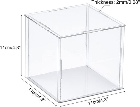 Clear Display Case, Acrylic Box Assemble Transparent Dustproof Box Showcase 3.9x3.9x3.9inch for Collectibles, Crafts in Saudi Arabia