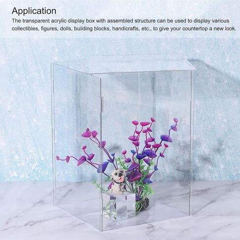 Clear Display Case, Acrylic Box Assemble Transparent Dustproof Box Showcase 3.9x3.9x3.9inch for Collectibles, Crafts in Saudi Arabia