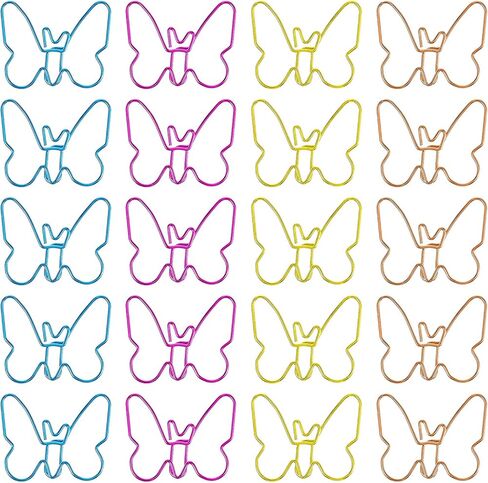 20pcs Butterfly Paper Clips, Cute Small Metal Clips for File Organization or Decoration, Gold, Rose Gold, Blue, Pink in Saudi Arabia