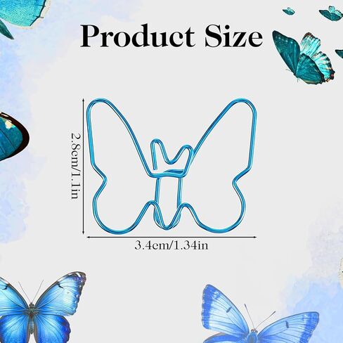 20pcs Butterfly Paper Clips, Cute Small Metal Clips for File Organization or Decoration, Gold, Rose Gold, Blue, Pink in Saudi Arabia