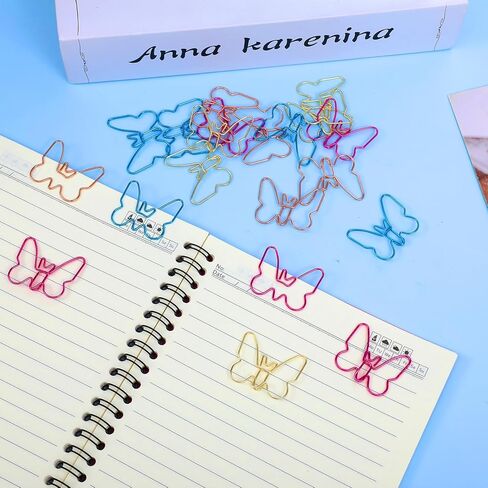 20pcs Butterfly Paper Clips, Cute Small Metal Clips for File Organization or Decoration, Gold, Rose Gold, Blue, Pink in Saudi Arabia