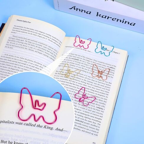 20pcs Butterfly Paper Clips, Cute Small Metal Clips for File Organization or Decoration, Gold, Rose Gold, Blue, Pink in Saudi Arabia