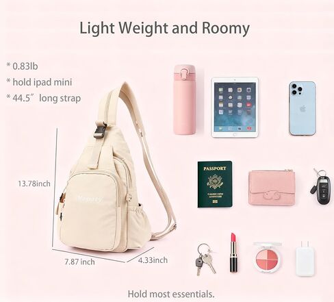 Small Backpack Waterproof Lightweight Daypack Crossbody Sling Bag Casual Travel Bag (Black) in Kuwait