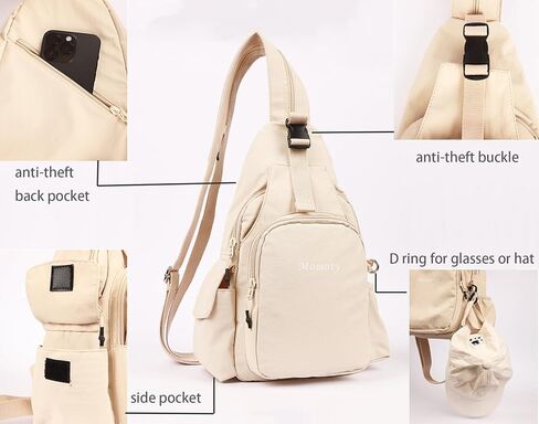 Small Backpack Waterproof Lightweight Daypack Crossbody Sling Bag Casual Travel Bag (Black) in Kuwait