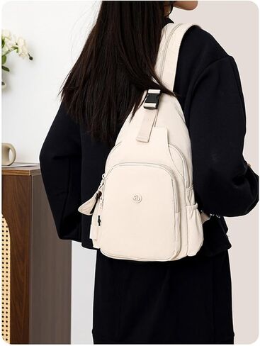 Small Backpack Waterproof Lightweight Daypack Crossbody Sling Bag Casual Travel Bag (Black) in Kuwait