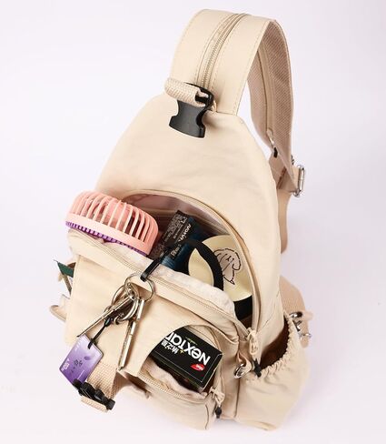 Small Backpack Waterproof Lightweight Daypack Crossbody Sling Bag Casual Travel Bag (Black) in Kuwait