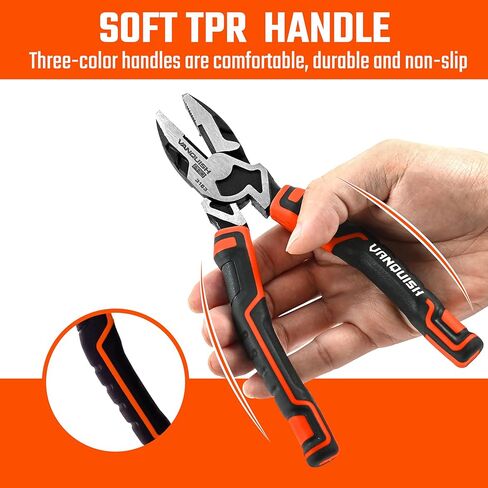 Vanquish 8 Inch Linemans Pliers High-Leverage Linesman Pliers with Side Cutting Design (3163) in Kuwait