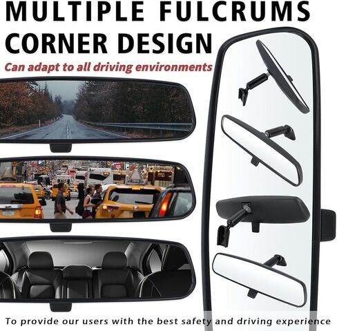 مجموعة مرآة الرؤية الخلفية الداخلية متوافقة مع 2004-2020 Ford F150، 2002-2023 Explorer، 2006-2020 Fusion، 2016-2023 Transit، 2007-2024 Edge، 2011-2019 Fiesta، استبدال لينكولن ميركوري #6U5Z-17700-C in Saudi Arabia