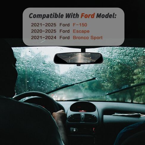 مجموعة مرآة الرؤية الخلفية الداخلية متوافقة مع 2004-2020 Ford F150، 2002-2023 Explorer، 2006-2020 Fusion، 2016-2023 Transit، 2007-2024 Edge، 2011-2019 Fiesta، استبدال لينكولن ميركوري #6U5Z-17700-C in Saudi Arabia