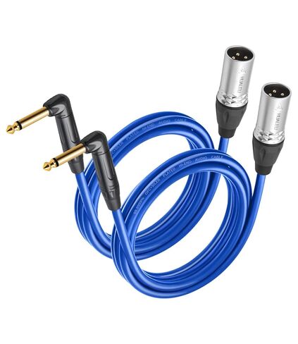 Right Angle 1/4" TS to XLR 3Pin Male Audio Cable,6.35mm TS Mono Right Angle to XLR Male 3pin,6N OFC+Silver Plated HI-END Audio Cable for Micphone Mixer-1FT 2Pack in Saudi Arabia