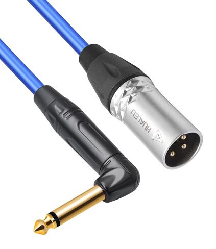 Right Angle 1/4" TS to XLR 3Pin Male Audio Cable,6.35mm TS Mono Right Angle to XLR Male 3pin,6N OFC+Silver Plated HI-END Audio Cable for Micphone Mixer-1FT 2Pack in Saudi Arabia