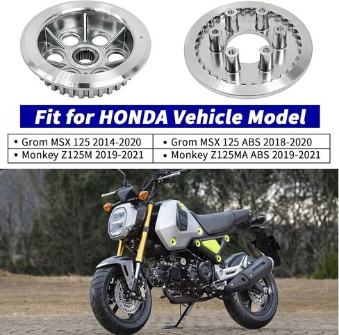 Clutch Kit & Outer Pressure & Center Inner Hub & Lifter Plates Billet CNC for Honda Grom MSX 125/ABS Monkey Z125M/ABS OEM# 22361-KPG-T00 22120-KPG-T00 in Saudi Arabia