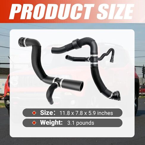 2 قطعة خراطيم تبريد مبرد المحرك العلوي والسفلي متوافقة مع Jeep Renegade 1.3L 2.4L 2015-2021 يستبدل 68246567AA 68249896AC in Kuwait