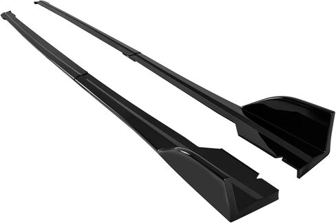 IKON MOTORSPORTS, Side Skirts Extention Compatible with 2022-2025 Subaru WRX (Base, Limited, Premium, GT), D Style Gloss Black ABS Plastic Rocker Panel Winglet Splitter Side Underbody Spoiler 4PCS in Saudi Arabia