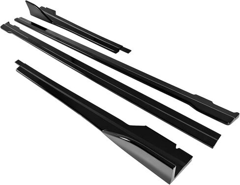 IKON MOTORSPORTS, Side Skirts Extention Compatible with 2022-2025 Subaru WRX (Base, Limited, Premium, GT), D Style Gloss Black ABS Plastic Rocker Panel Winglet Splitter Side Underbody Spoiler 4PCS in Saudi Arabia