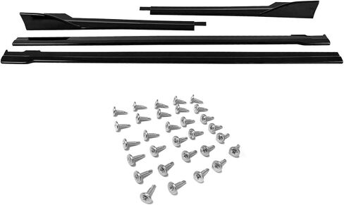 IKON MOTORSPORTS, Side Skirts Extention Compatible with 2022-2025 Subaru WRX (Base, Limited, Premium, GT), D Style Gloss Black ABS Plastic Rocker Panel Winglet Splitter Side Underbody Spoiler 4PCS in Saudi Arabia