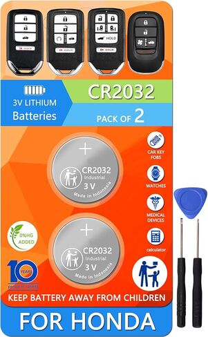 Key Fob Replacement Batteries for Honda (CRV Civic Accord Pilot Odyssey HRV Fit Passport Ridgeline Crosstour Insight Clarity CRZ) Smart Remote (Pack of 2) (Check Fitment Guide) in Kuwait