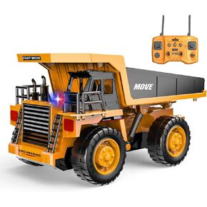Remote Control Dump Truck Toy, 13-Channel Rc Construction Vehicles with Metal Bed & Light, 2.4GHz RC Truck for Kids Boys Christmas Birthday Gifts Ages 3+ in Saudi Arabia