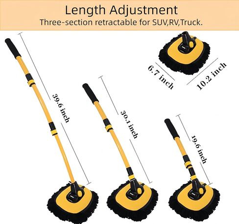 Car Wash Brush with Long Handle, 15°Curved Car Cleaning Brush with Extension Pole Scratch Free, Microfiber Exterior Car Cleaning Wash Mop Mitt for Washing Roof Truck Camper SUV in Saudi Arabia