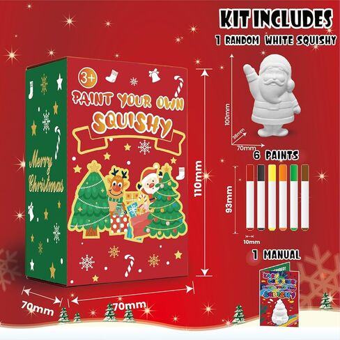 Paint Your Own Squishies Mystery Box, Christmas Squishy Coloring Kit, Surprise Toys for Girls, Foam Squishy Christmas Painting Crafts, Party Favors Stocking Stuffers Classroom Gifts for Kids in Saudi Arabia