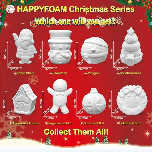 Paint Your Own Squishies Mystery Box, Christmas Squishy Coloring Kit, Surprise Toys for Girls, Foam Squishy Christmas Painting Crafts, Party Favors Stocking Stuffers Classroom Gifts for Kids in Saudi Arabia