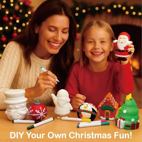 Paint Your Own Squishies Mystery Box, Christmas Squishy Coloring Kit, Surprise Toys for Girls, Foam Squishy Christmas Painting Crafts, Party Favors Stocking Stuffers Classroom Gifts for Kids in Saudi Arabia