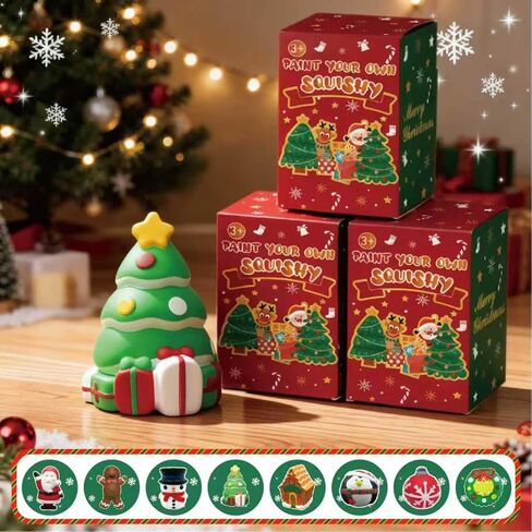 Paint Your Own Squishies Mystery Box, Christmas Squishy Coloring Kit, Surprise Toys for Girls, Foam Squishy Christmas Painting Crafts, Party Favors Stocking Stuffers Classroom Gifts for Kids in Saudi Arabia