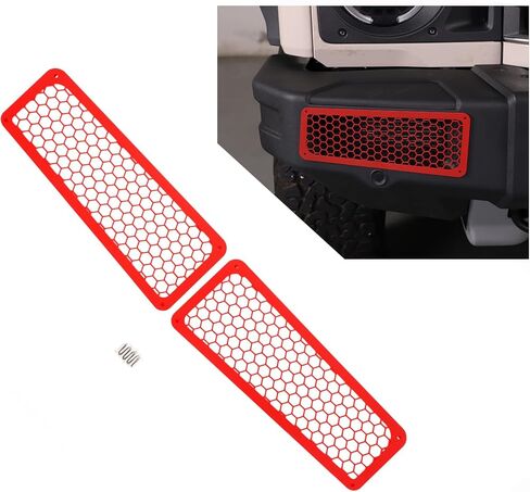 Compatible with INEOS Grenadier 2020-2024 Accessories Front Grill Mesh Inserts, Carbon Steel Front Bumper Side Honeycomb Mesh Air Intake Protection Grille Trim Exterior Accessories (Red) in Saudi Arabia