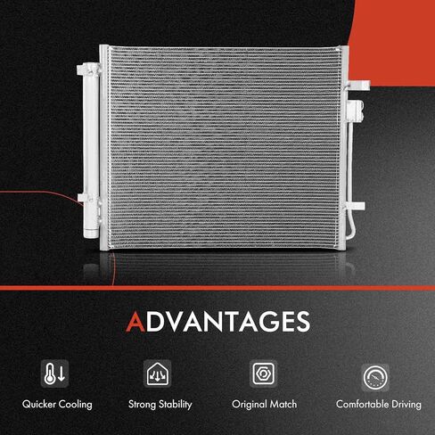 A-Premium A/C Condenser Replace# 97606P2000 - Compatible with 2021-2023 Kia Sorento & 2021-2023 Hyundai Santa Fe, 2022-2024 Santa Cruz, 1.6L 2.5L, Turbocharged in Saudi Arabia