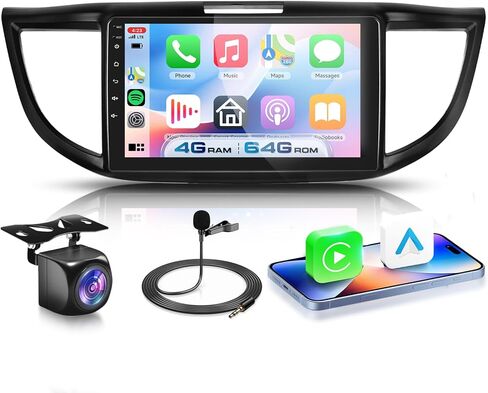 [8 CORE 6G+128G] لراديو السيارة Honda CRV 2012-2016 مع Apple Carplay/Android Auto، 9 بوصة Android 13 IPS شاشة لمس ستيريو للسيارة، بلوتوث، GPS Navi، WiFi، SWC، DSP + كاميرا احتياطية in Saudi Arabia