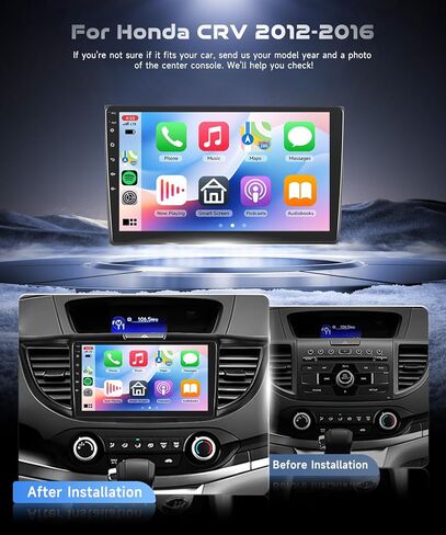 [8 CORE 6G+128G] لراديو السيارة Honda CRV 2012-2016 مع Apple Carplay/Android Auto، 9 بوصة Android 13 IPS شاشة لمس ستيريو للسيارة، بلوتوث، GPS Navi، WiFi، SWC، DSP + كاميرا احتياطية in Saudi Arabia